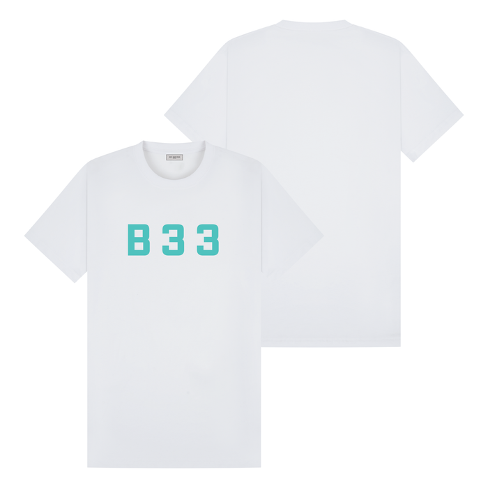 Recoba T-Shirt - White/Teal Relaxed Fit