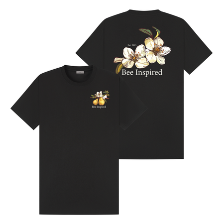 Bee Inspired Tomoki T-Shirt in Black Relaxed Fit, boxy square oversized fit tee, a modern everyday essential, front view