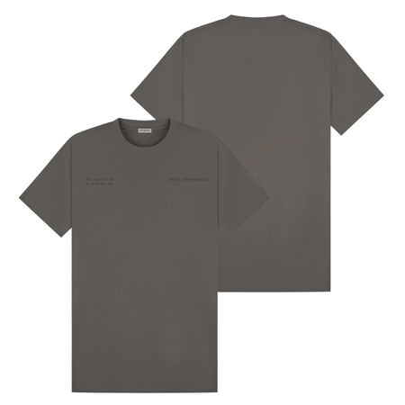 Bee Inspired Vidal T-Shirt in Charcoal Relaxed Fit, boxy square oversized fit tee, a modern everyday essential, front view