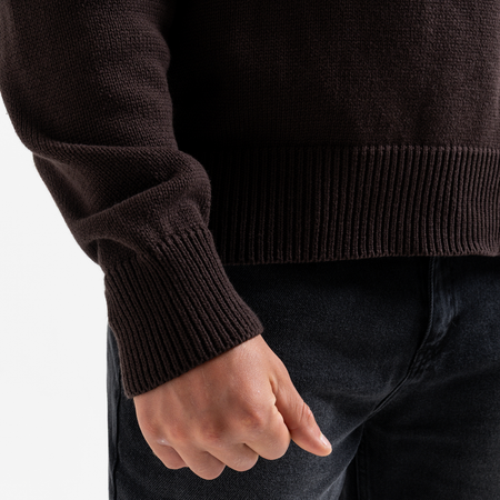 Bee Inspired Conti Sweater in Coffee, relaxed fit premium knitwear sweater, alternate angle