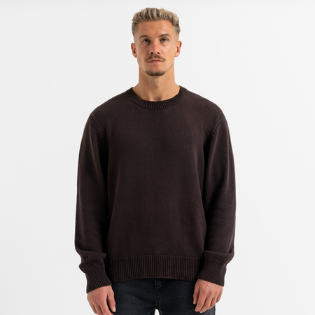 Bee Inspired Conti Sweater in Coffee, relaxed fit premium knitwear sweater, front view