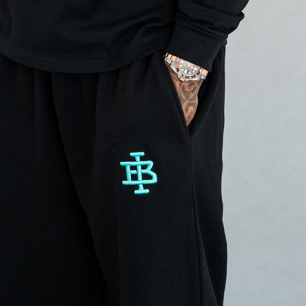 Guedes Jogpant - Black/Aqua