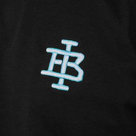 Bee Inspired Guedes Long Sleeve T-Shirt in Black/Aqua, back view