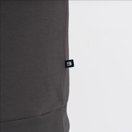 Bee Inspired Klose 1/4 Zip in Charcoal, slim fit quarter-zip with stretch cuffs and sleeve panelling, alternate angle