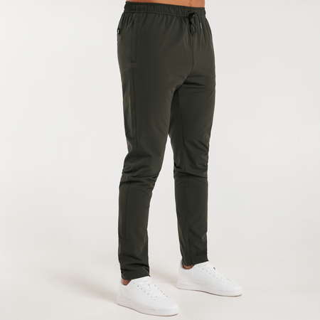 Bee Inspired Merola Pant in Khaki, regular fit trousers with a branded back pocket label, front view
