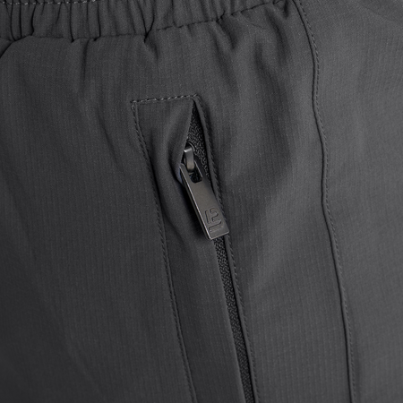 Bee Inspired Milito Pants in Charcoal, slim fit cargo trousers in stretch ripstop fabric, styled shot