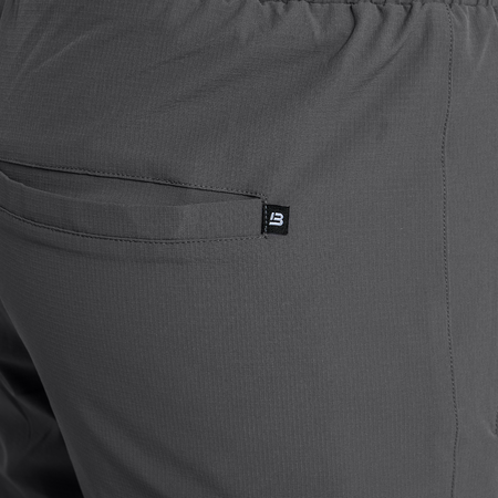 Bee Inspired Milito Pants in Charcoal, slim fit cargo trousers in stretch ripstop fabric, back view