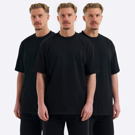 Bee Inspired Relaxed Fit Triple Pack in Black, triple pack of relaxed fit tees for everyday comfort, front view