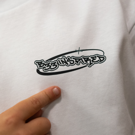 Junior Senesi T-Shirt in white and green showing the regular fit