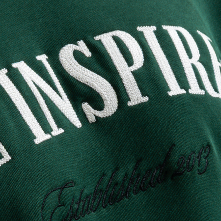 Bee Inspired Willock Crew in Green, relaxed fit crew sweatshirt with a collegiate look, back view