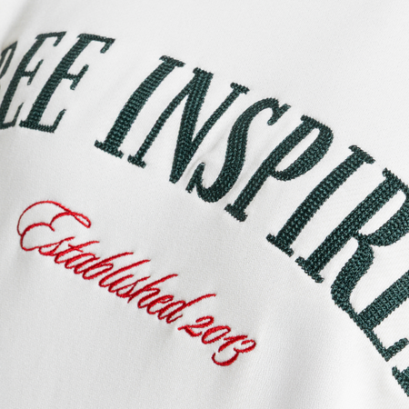 Bee Inspired Willock Crew in Off-White, relaxed fit crew sweatshirt with a collegiate look, back view