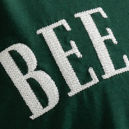 Bee Inspired Willock T-Shirt in Green, relaxed fit tee with a collegiate-inspired graphic, alternate angle