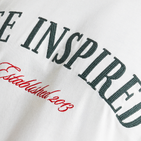 Bee Inspired Willock T-Shirt in Off-White, relaxed fit tee with a collegiate-inspired graphic, alternate angle