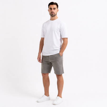 Bee Inspired Zamorano Shorts in Pebble, cord shorts with a soft hand-feel, styled shot