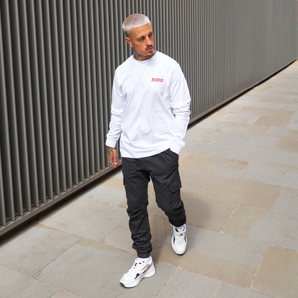Aguirre Long Sleeve T-Shirt - White/Burnt Red