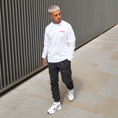 Aguirre Long Sleeve T-Shirt - White/Burnt Red