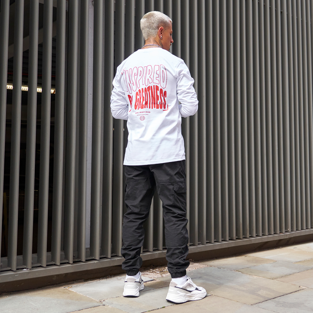 Aguirre Long Sleeve T-Shirt - White/Burnt Red