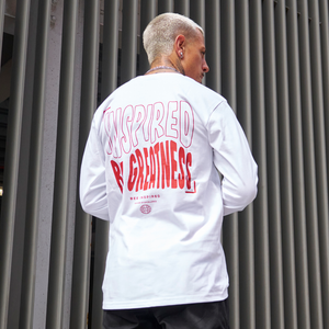 Aguirre Long Sleeve T-Shirt - White/Burnt Red