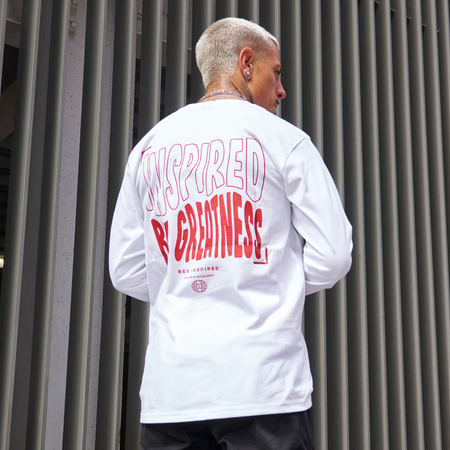 Aguirre Long Sleeve T-Shirt - White/Burnt Red
