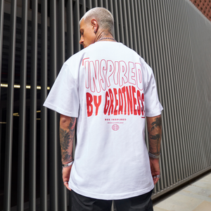 Aguirre Oversized T-Shirt - White/Burnt Red