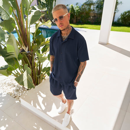 Ake Shirt in dark navy with the matching Ake Shorts