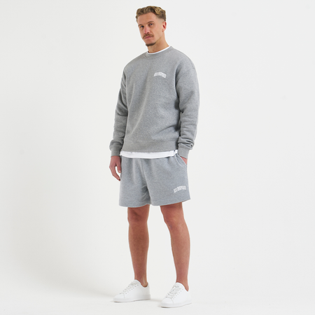 Bee Inspired Zabaleta Crew in Grey Marl, relaxed fit crew sweatshirt in premium heavyweight cotton, styled shot
