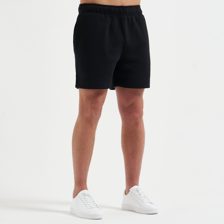 Bee Inspired Zabaleta Short in Black, relaxed fit shorts in premium heavyweight cotton, alternate angle