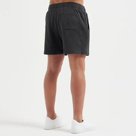Bee Inspired Zabaleta Short in Washed Black, relaxed fit shorts in premium heavyweight cotton, front view