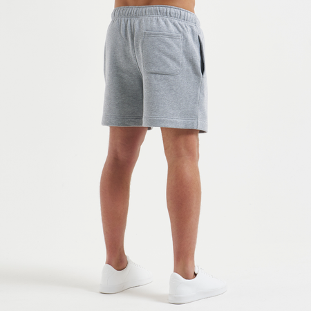 Bee Inspired Zabaleta Short in Grey Marl, relaxed fit shorts in premium heavyweight cotton, alternate angle