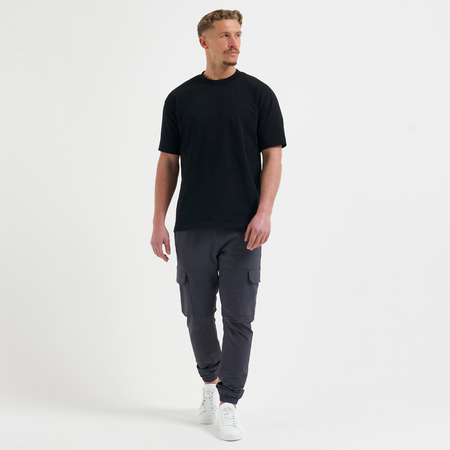 Bee Inspired Zabaleta T-Shirt in Black, relaxed fit tee in premium heavyweight cotton, styled shot