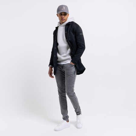 Bee Inspired Barella Hoodie in Light Grey, relaxed fit hoodie in a muted transitional tone, styled shot