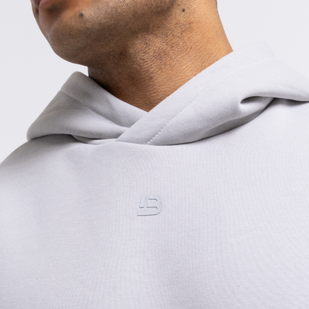Bee Inspired Barella Hoodie in Light Grey, relaxed fit hoodie in a muted transitional tone, back view