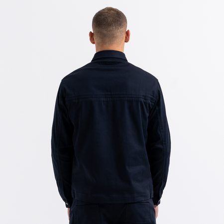 Bee Inspired Bayo Overshirt in Navy, relaxed fit overshirt with a soft, flexible feel, front view