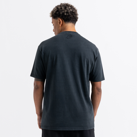 Bee Inspired Colwill T-shirt in Black, tee with a distinctive crossover collar detail, styled shot