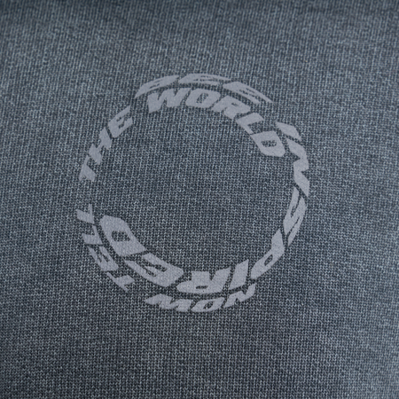 Bee Inspired Cote Hoodie in Charcoal, relaxed fit hoodie with the Cote print, alternate angle