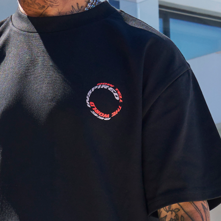Bee Inspired Cote Oversized T-Shirt in Black, heavyweight cotton oversized tee with dropped shoulders, back view