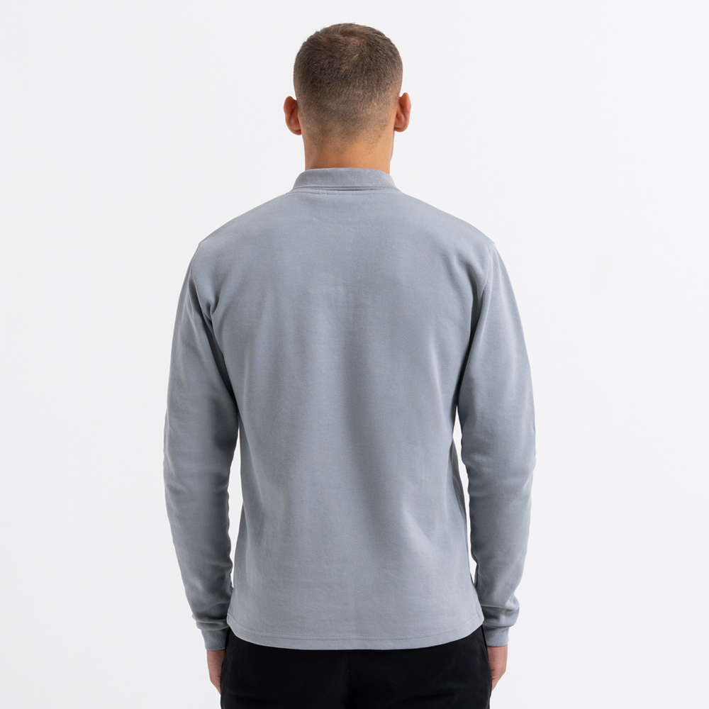 Demme Long Sleeve Polo Shirt - Concrete