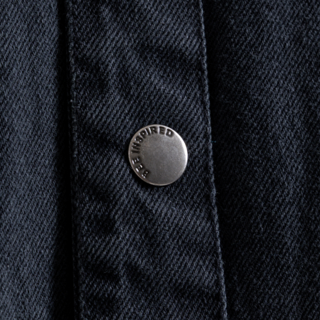 Bee Inspired Devine Overshirt in Black, relaxed fit cotton overshirt, alternate angle