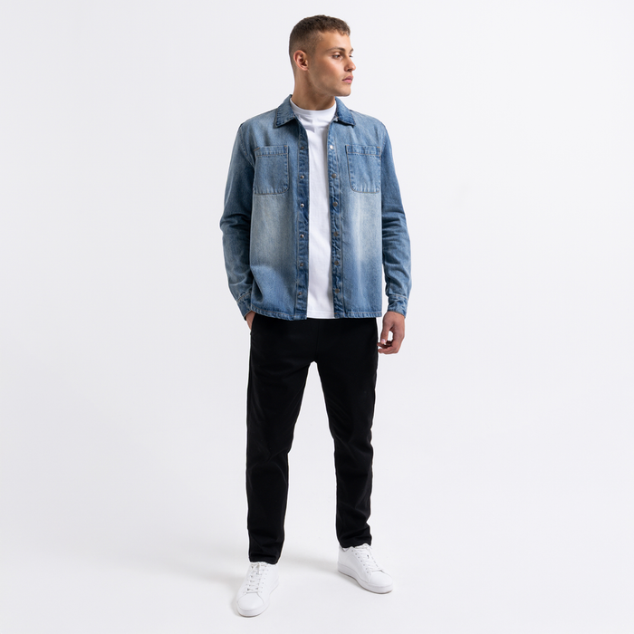 Devine Overshirt - Mid Blue