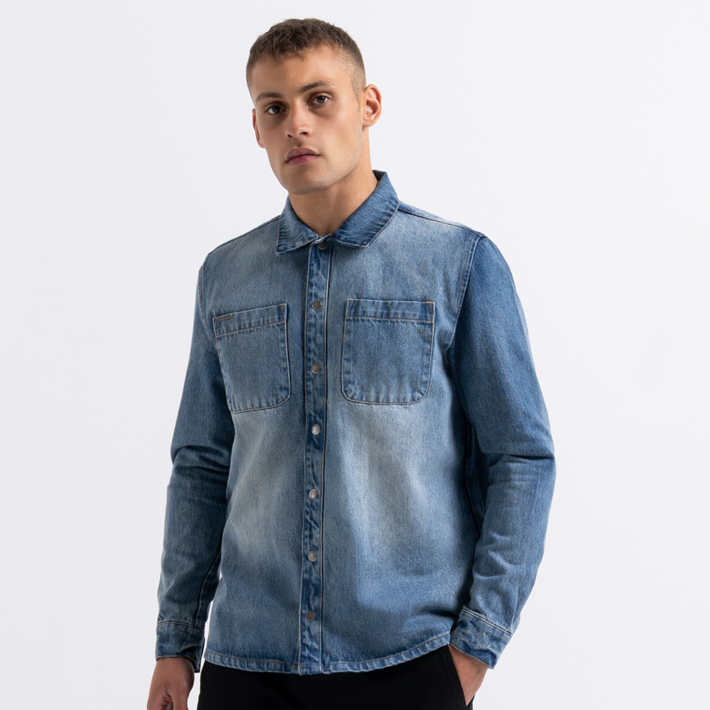 Devine Overshirt - Mid Blue