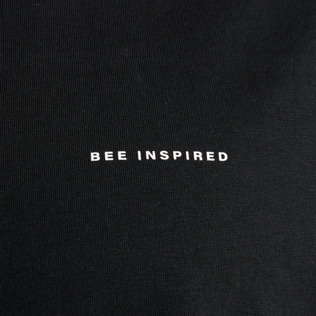 Bee Inspired Diallo T-Shirt in Black, relaxed fit tee designed for easy layering, close-up