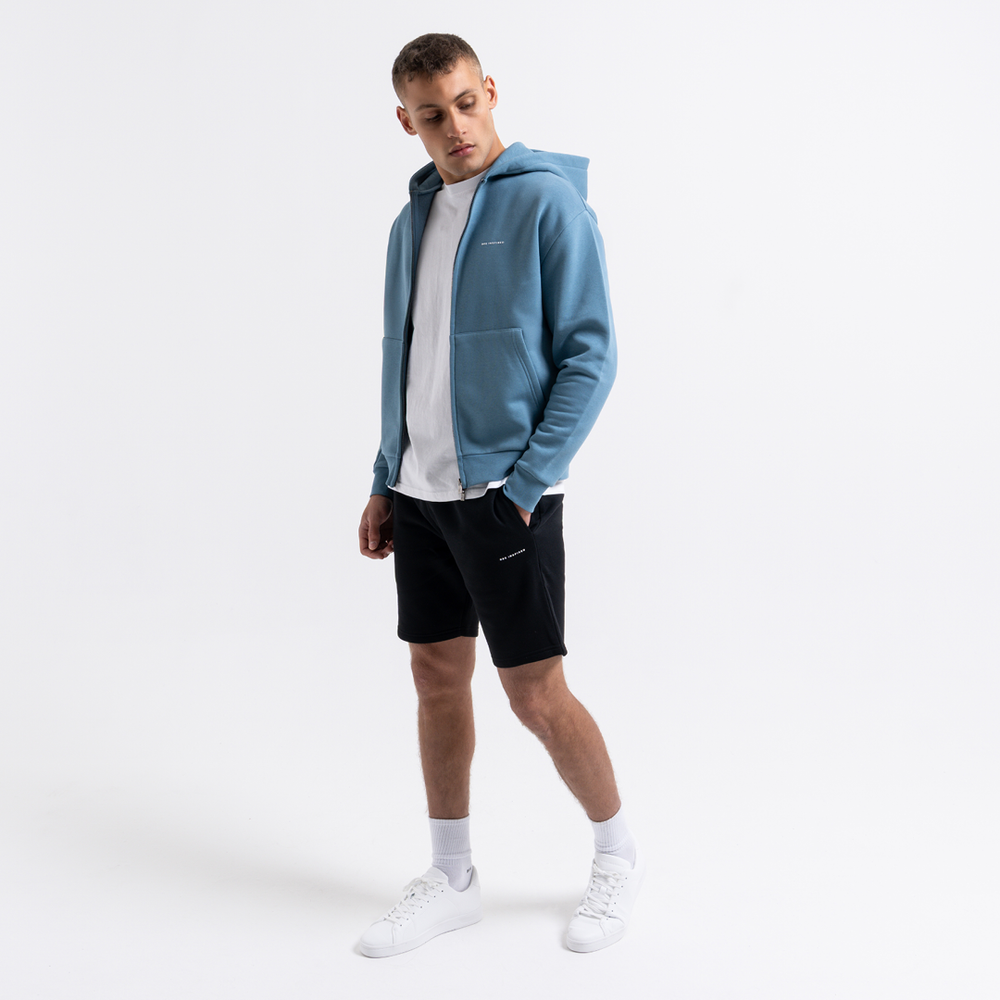 Diallo Zip Hoodie - Dusky Blue