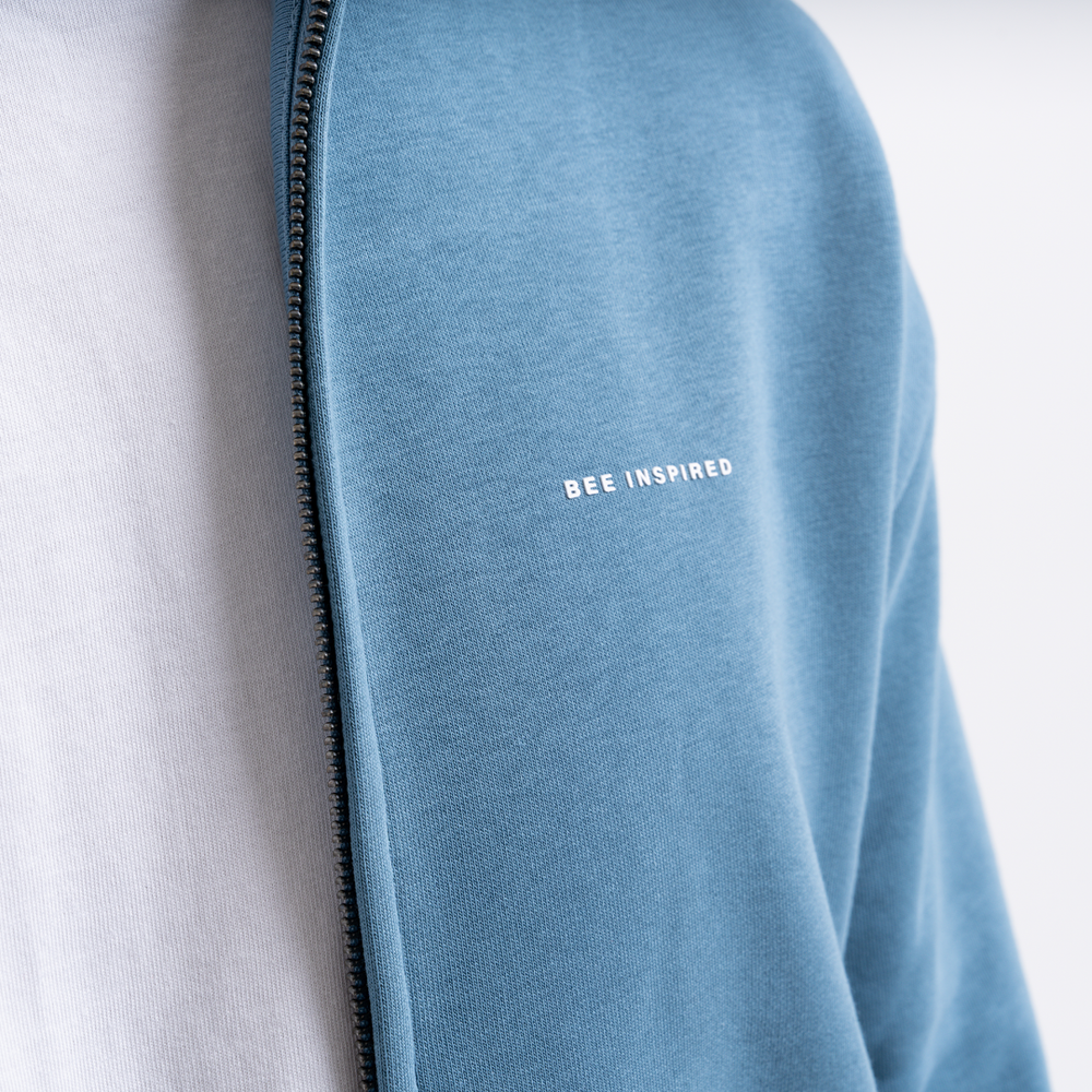 Diallo Zip Hoodie - Dusky Blue