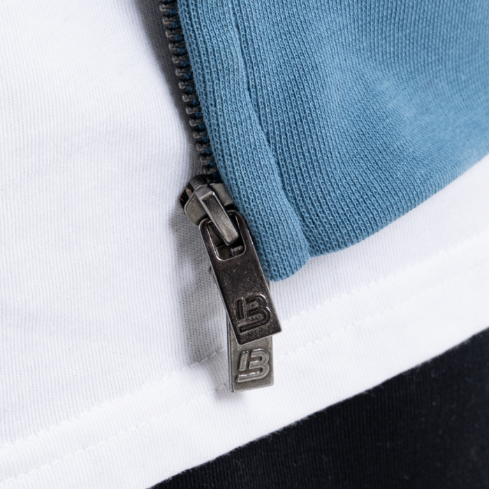 Diallo Zip Hoodie - Dusky Blue