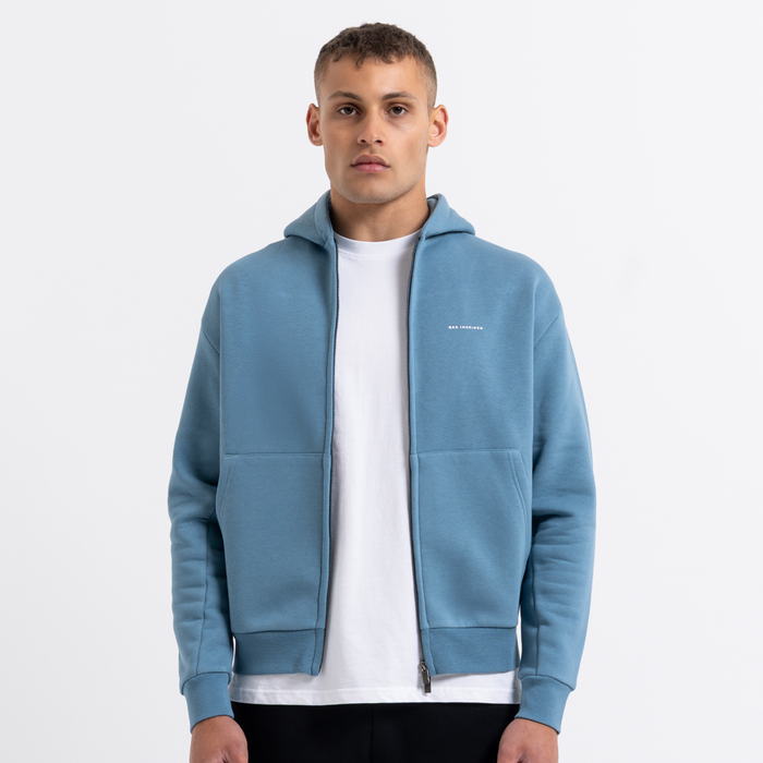 Diallo Zip Hoodie - Dusky Blue