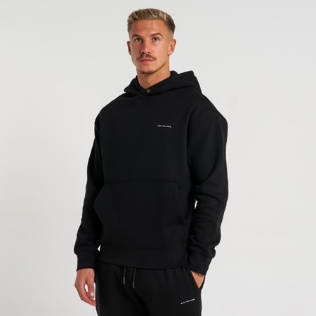 Bee Inspired Diallo Hoodie in Black, relaxed fit hoodie designed for easy layering, front view