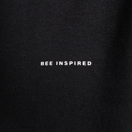 Bee Inspired Diallo Hoodie in Black, relaxed fit hoodie designed for easy layering, back view