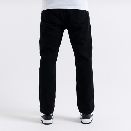 Bee Inspired Duro Straight Fit Jeans in Black, straight fit jeans in premium cotton, alternate angle