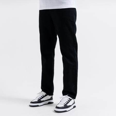 Bee Inspired Duro Straight Fit Jeans in Black, straight fit jeans in premium cotton, front view