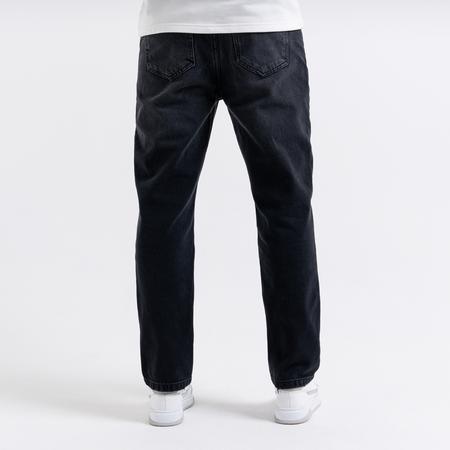 Bee Inspired Duro Straight Fit Jeans in Washed Black, straight fit jeans in premium cotton, alternate angle